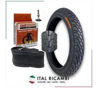 KIT COPERTONE E CAMERA D'ARIA 16 x 1/2 x 1.75 44 305 NERO DEESTONE VALVOLA ITALI