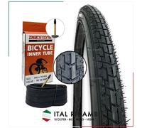 KIT COPERTONE E CAMERA D'ARIA BICI 28 700 X 35 37 622 28 X 1 5/8 1 3/8 PRESTA 48