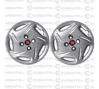 KIT COPPIA 2 COPRICERCHI COPPA RUOTA PER FIAT SEICENTO 600 Brush LOGO ROSSO D13"