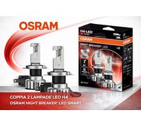 KIT COPPIA 2 LAMPADE LAMPADINE OSRAM NIGHT BREAKER LED SMART H4 +330%