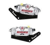 Kit Coppia Di Pinze Freno Radiali Anteriori Forgiate Monoblocco Nichelate + Flange Freno Per Harley Davidson ULTRA CLASSIC ELECTRA GLIDE Dal 2017 Al 2019 (CC 1746)