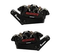 Kit Coppia Di Pinze Freno Radiali Anteriori Monoblocco Ricavate CNC Ossidate Nere + Flange Freno Per Harley Davidson 1KXC STREET GLIDE ANNIVERSARY Dal 2018 Al 2018 (CC 1923)
