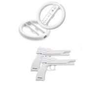 Kit Coppia di Volante Racing + Coppia di Pistola Compatibile Wii Accessori Game