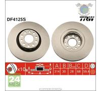 Kit coppia dischi freno TRW Anteriore per AUDI 100 A8 A6