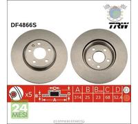 Kit coppia dischi freno TRW Anteriore per AUDI A5 A4