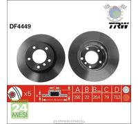 Kit coppia dischi freno TRW Anteriore per BMW 3 E90 320 318 316 1 E88 118 E87 1