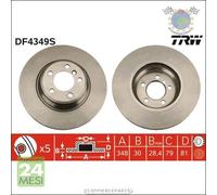 Kit coppia dischi freno TRW Anteriore per BMW 7 E65 E66 E67 760 750 745 740 730