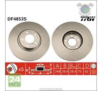 Kit coppia dischi freno TRW Anteriore per BMW X6 F16 F86 xDrive E71 E72 ActiveH