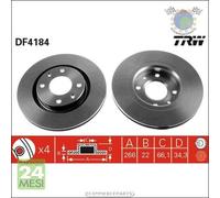Kit coppia dischi freno TRW Anteriore per CITROEN C-ELYSEE BERLINGO XSARA C3 II