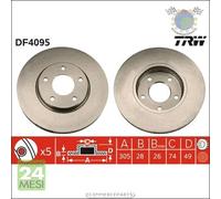 Kit coppia dischi freno TRW Anteriore per DAIMLER JAGUAR XK XJ