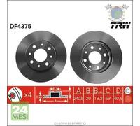 Kit coppia dischi freno TRW Anteriore per FIAT PANDA 500 FORD KA