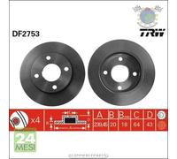 Kit coppia dischi freno TRW Anteriore per FORD COURIER FIESTA ESCORT ORION PUMA