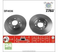 Kit coppia dischi freno TRW Anteriore per FORD COURIER STREET FUSION FIESTA FOC