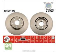 Kit coppia dischi freno TRW Anteriore per FORD MONDEO