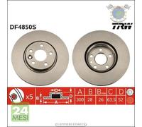 Kit coppia dischi freno TRW Anteriore per FORD MONDEO GALAXY S-MAX LAND ROVER R
