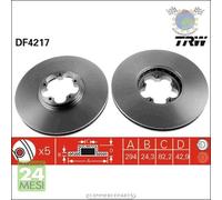 Kit coppia dischi freno TRW Anteriore per FORD TRANSIT #bf