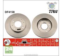 Kit coppia dischi freno TRW Anteriore per HYUNDAI SONICA LANTRA COUPE