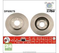 Kit coppia dischi freno TRW Anteriore per MAZDA XEDOS MPV #d3