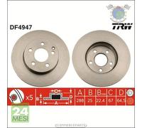 Kit coppia dischi freno TRW Anteriore per MERCEDES CLASSE C 200 180