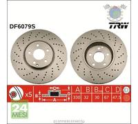 Kit coppia dischi freno TRW Anteriore per MERCEDES CLASSE S 500 430 E 350 320 2