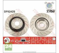 Kit coppia dischi freno TRW Anteriore per MERCEDES CLASSE S 500 450 420 400 350