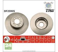 Kit coppia dischi freno TRW Anteriore per MERCEDES CLASSE S SEC/CL 600 500 420
