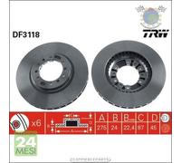 Kit coppia dischi freno TRW Anteriore per MITSUBISHI PAJERO III II I L200