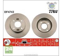 Kit coppia dischi freno TRW Anteriore per NISSAN MICRA II #ck