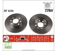 Kit coppia dischi freno TRW Anteriore per OPEL CORSA C #bk