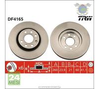 Kit coppia dischi freno TRW Anteriore per OPEL MERIVA A CORSA C TIGRA COMBO