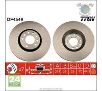 Kit coppia dischi freno TRW Anteriore per OPEL VECTRA C SIGNUM 2 SAAB 9-3X 9-3