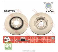 Kit coppia dischi freno TRW Anteriore per OPEL ZAFIRA / ASTRA H
