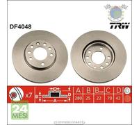 Kit coppia dischi freno TRW Anteriore per OPEL ZAFIRA B A / MERIVA CORSA C ASTR