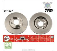 Kit coppia dischi freno TRW Anteriore per SAAB 9000