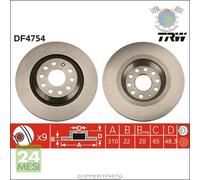 Kit coppia dischi freno TRW Anteriore per SEAT LEON VW GOLF VI