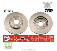 Kit coppia dischi freno TRW Anteriore per TOYOTA AVENSIS