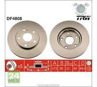 Kit coppia dischi freno TRW Anteriore per TOYOTA COROLLA AURIS