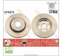 Kit coppia dischi freno TRW Anteriore per TOYOTA COROLLA AURIS #fw