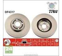 Kit coppia dischi freno TRW Anteriore per TOYOTA COROLLA #bu