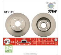 Kit coppia dischi freno TRW Anteriore per TOYOTA COROLLA #g5