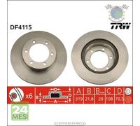 Kit coppia dischi freno TRW Anteriore per TOYOTA LAND CRUISER 4