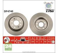 Kit coppia dischi freno TRW Posteriore per ABARTH GRANDE PUNTO FIAT OPEL CORSA