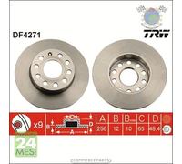 Kit coppia dischi freno TRW Posteriore per AUDI A3 SEAT TOLEDO III ALTEA SKODA