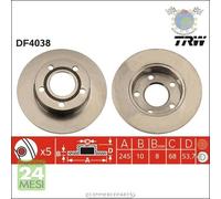 Kit coppia dischi freno TRW Posteriore per AUDI A6