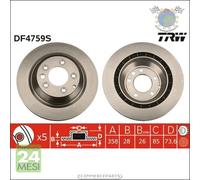 Kit coppia dischi freno TRW Posteriore per AUDI Q7 PORSCHE CAYENNE VW TOUARE #cq