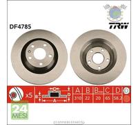 Kit coppia dischi freno TRW Posteriore per AUDI TT #cw