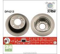 Kit coppia dischi freno TRW Posteriore per BMW 3 E36 323 318 316