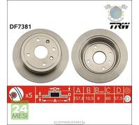 Kit coppia dischi freno TRW Posteriore per CHEVROLET LACETTI NUBIRA AVEO DAEWOO