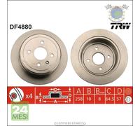 Kit coppia dischi freno TRW Posteriore per CHEVROLET ZAFIRA DAEWOO NUBIRA