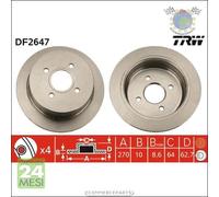 Kit coppia dischi freno TRW Posteriore per FORD ESCORT ORION